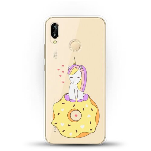 фото Силиконовый чехол единорог на пончике на huawei nova 3e andy & paul