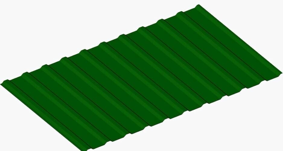 фото Профнастил С-10 0,45 мм RAL6005 Зеленый мох (2 метра) 5 штук