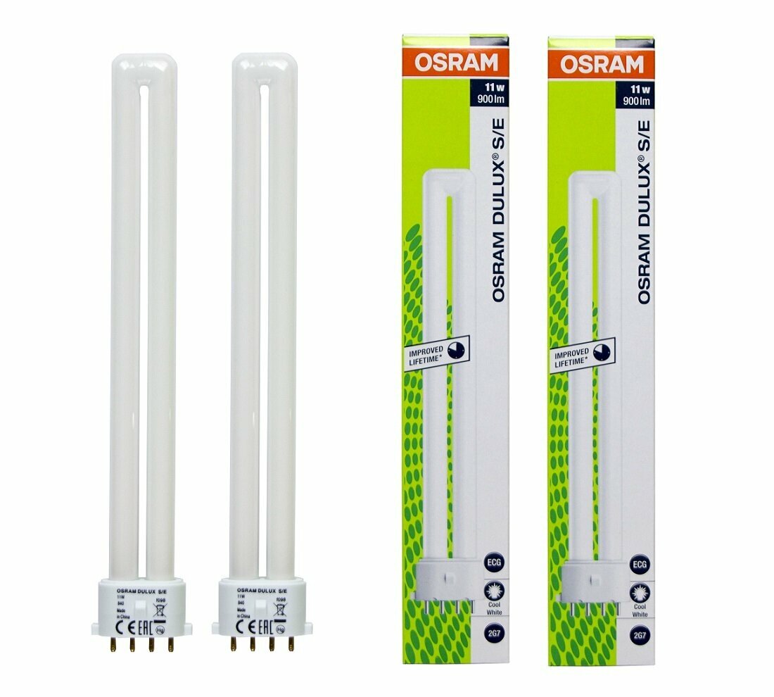 Лампа энергосберегающая Osram Dulux S/E 11W/840 2G7 ( 2 штуки )