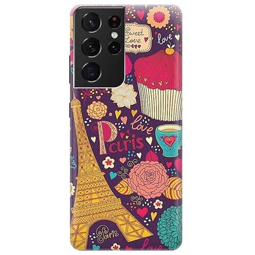 Чехол - накладка ArtColor для Samsung Galaxy S21 Ultra с принтом Love in Paris чехол накладка artcolor для samsung galaxy s10e с принтом love in paris