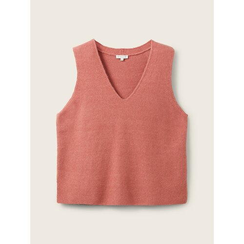 фото Пуловер tom tailor, короткий рукав, свободный силуэт, открытые плечи, без карманов, размер xl, розовый