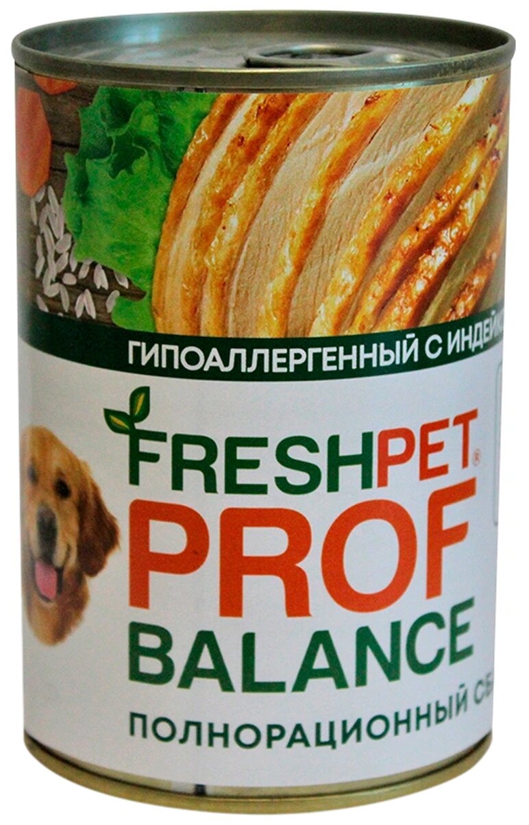 фото корм для собак ФРЕШПЕТ ProfBalance Профбаланс, гипоаллергенный, индейка, с рисом, с тыквой