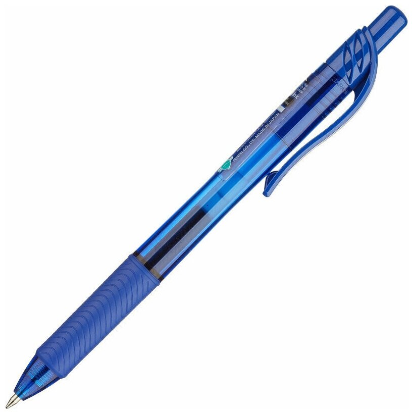 Pentel Ручка гелевая автоматическая BL107-CX EnerGel Rec 0, 7мм синяя ЭКО, манжетка