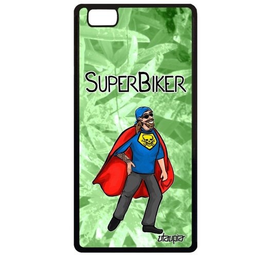 фото Чехол на p8 lite 2015, "супербайкер" юмор герой utaupia