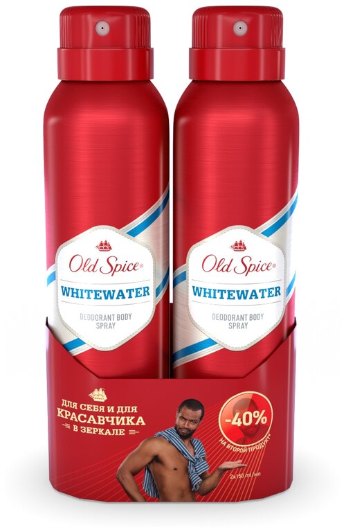 Old Spice Дезодорант спрей WhiteWater, 2 шт., 150 мл, 300 г