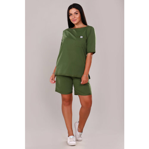 Комплект одежды Руся, размер 46, зеленый, хаки