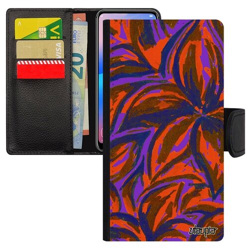 фото Чехол книжка на телефон mi 8, "цветочный узор" фон акварель utaupia