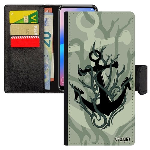 фото Чехол-книжка на мобильный galaxy s7 edge, "якорь" бухта моряк utaupia