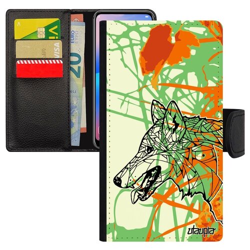фото Чехол книжка на телефон apple iphone xr, "волк" злой зверь utaupia