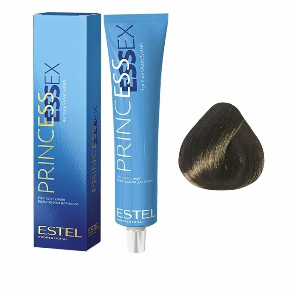 фото ESTEL PROFESSIONAL Краска-крем для волос Princess Essex 3/0 Темный шатен