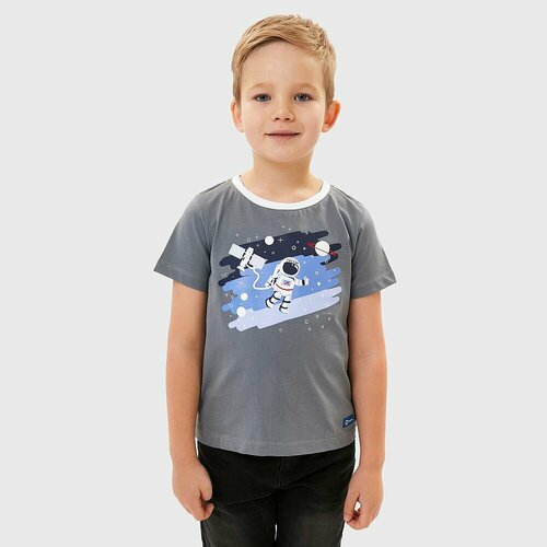 фото Футболка роскосмос, размер 104, серый