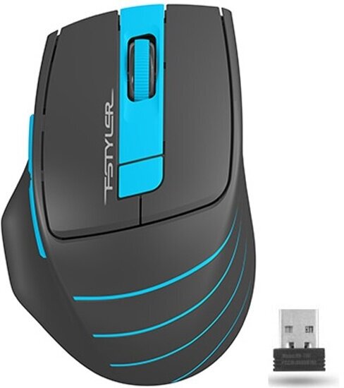 Мышь A4TECH Fstyler FG30 серый/синий оптическая (2000dpi) беспроводная USB (1147561)