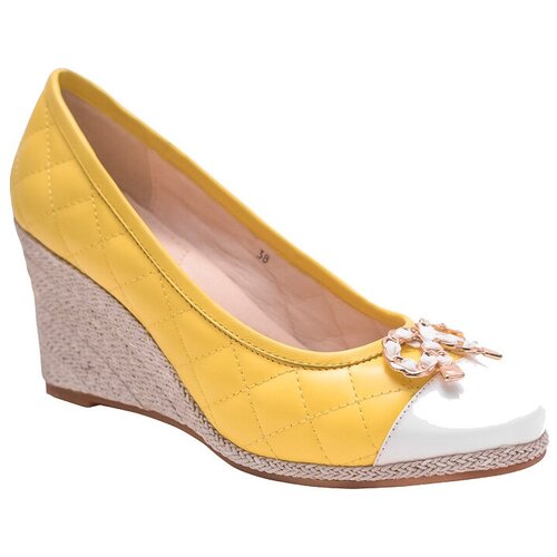 туфли (женские) Francesco V 130 giallo/bianco желтый 39