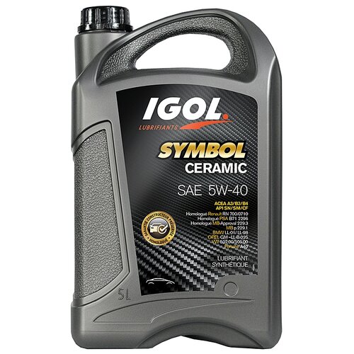 фото Синтетическое моторное масло igol symbol ceramic 5w-40, 5 л
