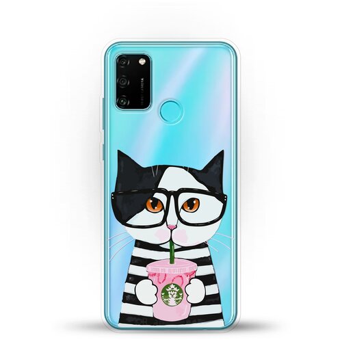 фото Силиконовый чехол кот в очках на honor 9a andy & paul