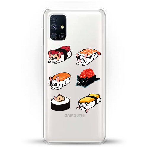 фото Силиконовый чехол суши-собачки на samsung galaxy m51 andy & paul