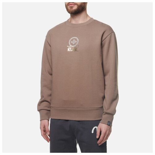 фото Мужская толстовка evisu melting hannya skull embroidered коричневый, размер m