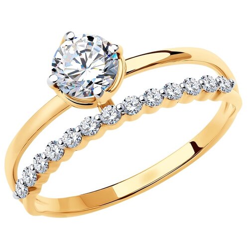 фото Sokolov кольцо из золота с фианитами 018780, размер 19