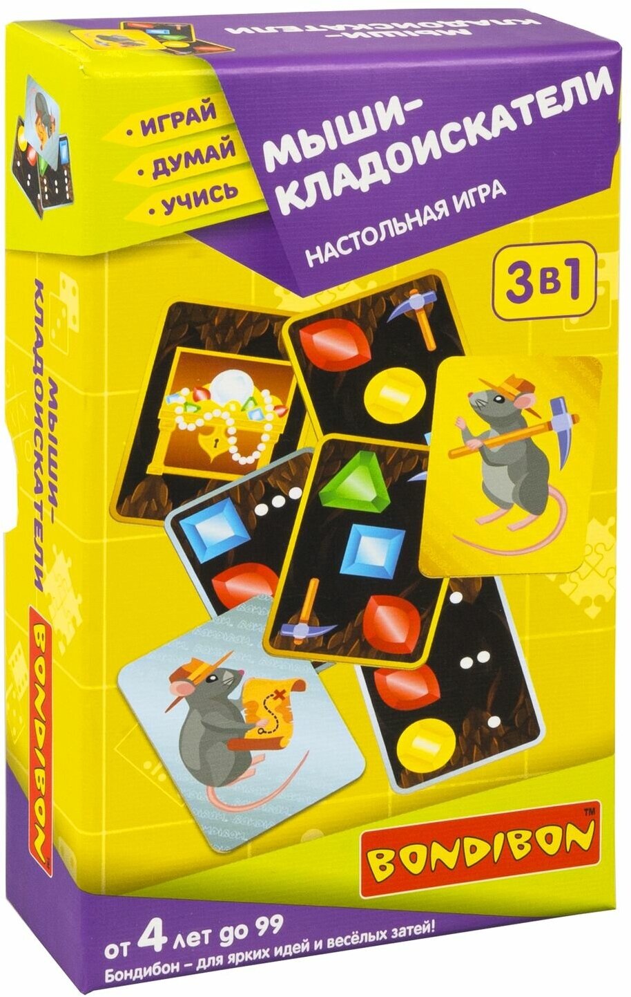 Настольная игра "мыши-кладоискатели" 3 в 1 Играй Думай Учись Bondibon