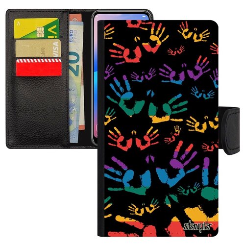 фото Чехол-книжка для мобильного xiaomi mi 8 lite, "отпечаток ладони" rasta радуга utaupia