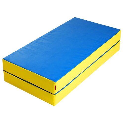 Мат ONLITOP, 100х100х10 см, 1 сложение, цвет синий/жёлтый мат perfetto sport 100 х 200 х 10 см складной 1 сложение синий жёлтый