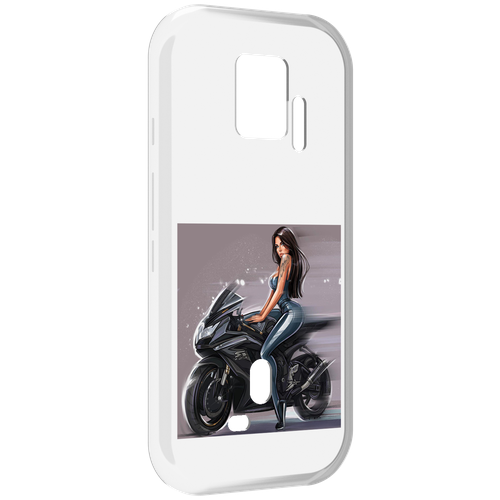 Чехол MyPads девушка-на-мотоцикле для ZTE Nubia Red Magic 7S Pro задняя-панель-накладка-бампер