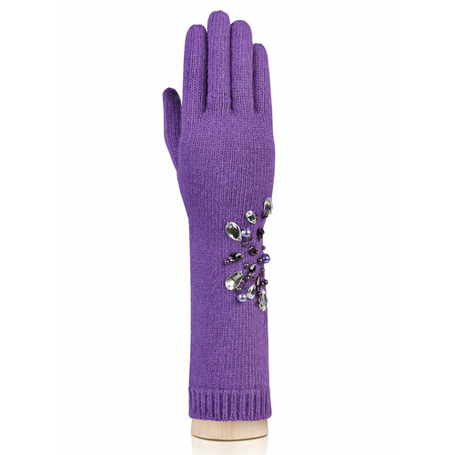Перчатки LABBRA зимние, удлиненные, вязаные, размер OS, фиолетовый