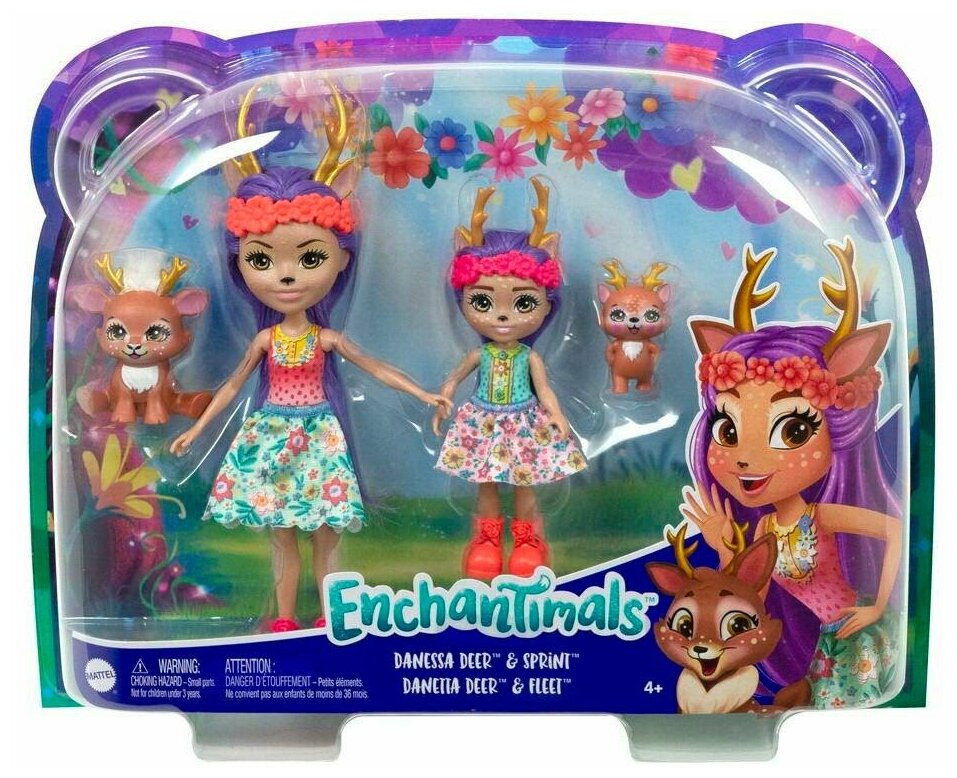 Игровой набор Mattel Enchantimals Данесса Оленни с сестричкой и питомцами