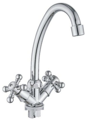 фото Смеситель на раковину Cronwil CP333-49 керамическая кран-букса, хром, крепление гайка