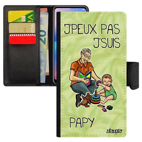 фото Чехол книжка на мобильный iphone xs, "не могу - стал дедом!" семья карикатура utaupia