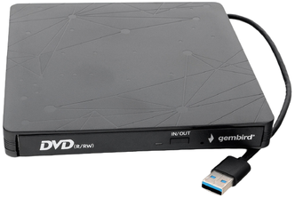 Внешний DVD-привод с интерфейсом USB 3.0 Gembird DVD-USB-03 пластик, черный