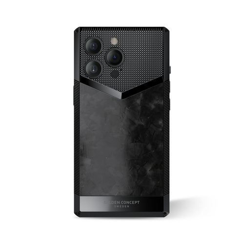 Чехол для телефона IPHONE 14 PRO из карбона черного цвета с глянцевым покрытием