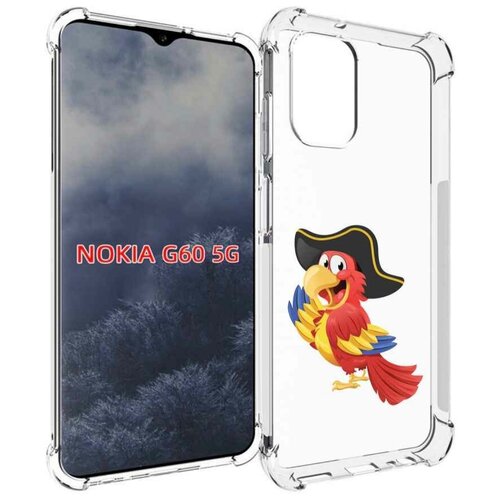 Чехол MyPads попугай-пират для Nokia G60 5G задняя-панель-накладка-бампер