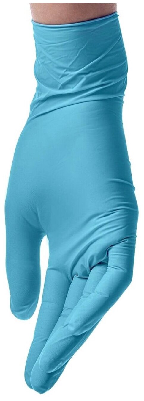 Перчатки смотровые Benovy Nitrile Chlorinated текстурированные на пальцах 100 пар размер: M цвет: голубой 1 уп.
