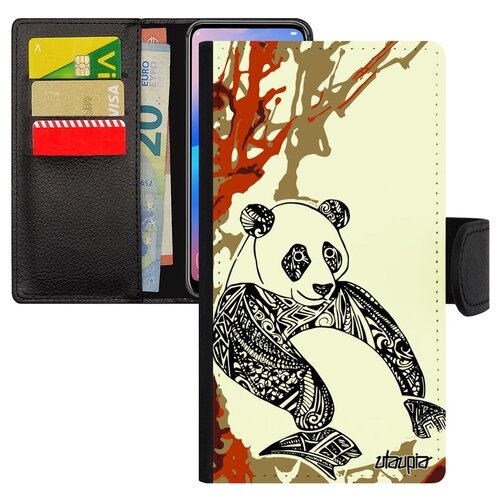 фото Чехол-книжка на смартфон xiaomi mi 8 lite, "панда" бамбук panda utaupia