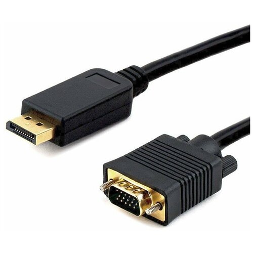 Кабель DisplayPort->VGA Cablexpert CCP-DPM-VGAM-5M, 5м, 20M/15M, черный, экран, пакет аксессуар gembird cablexpert displayport vga 20m 15m 1 8m black ccp dpm vgam 6