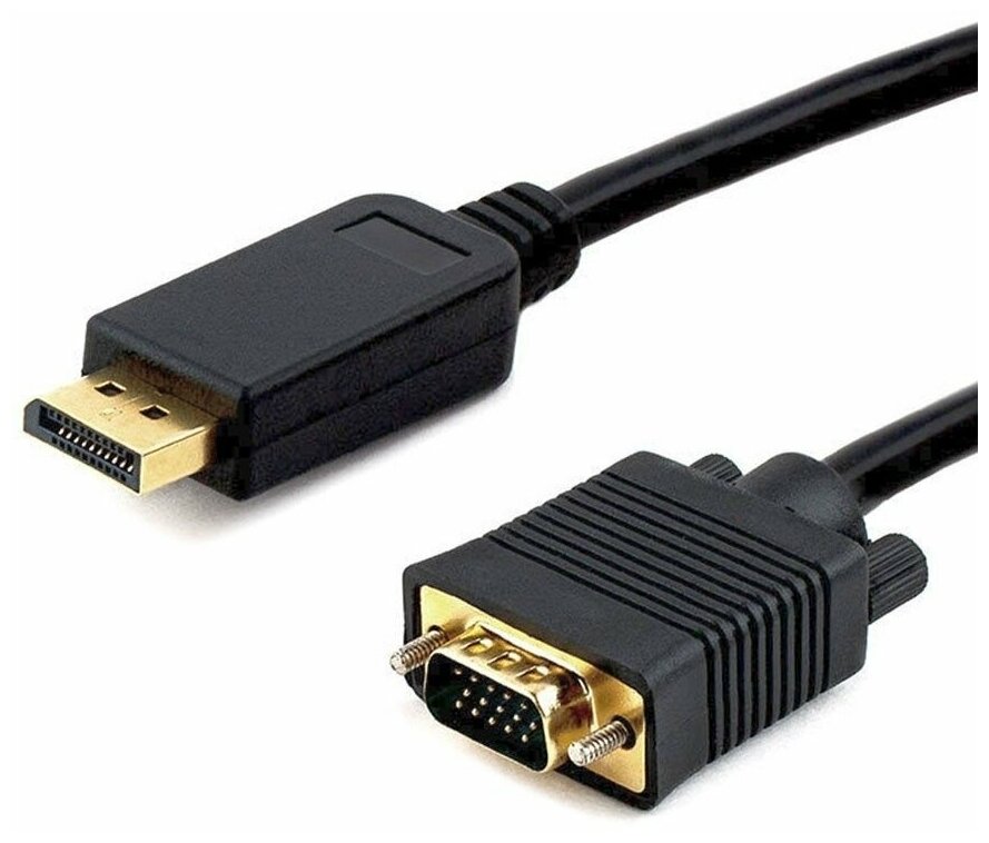 Кабель DisplayPort->VGA Cablexpert CCP-DPM-VGAM-5M, 5м, 20M/15M, черный, экран, пакет