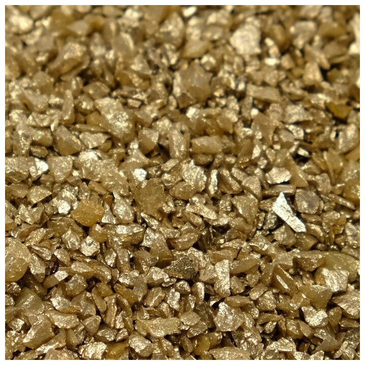 Грунт "Золотистый металлик" декоративный песок кварцевый, 250 г фр.1-3 мм