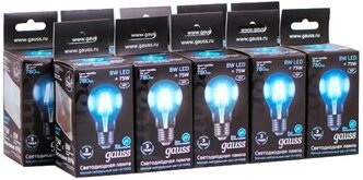 Упаковка ламп 10шт Gauss Filament А60 8W 780lm 4100К Е27 LED 1/10/40