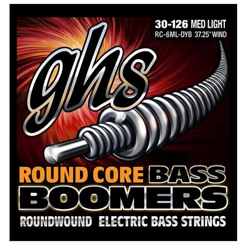Струны для 6-струнной бас-гитары GHS 6ML-DYB 30-126 Bass Boomers набор струн для электрогитары никелированная сталь 9 42 ghs gbxl guitar boomers