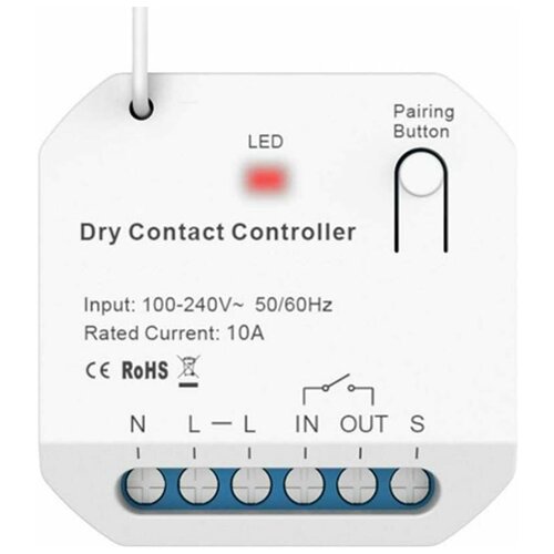 Умное реле сухой контакт GRITT Core 20 в подрозетник 1 линия 433 WiFi CR2204W 487300₽