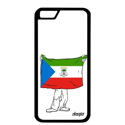 фото Чехол на мобильный apple iphone 6 6s, "флаг гвинеи экваториальной с руками" патриот страна utaupia