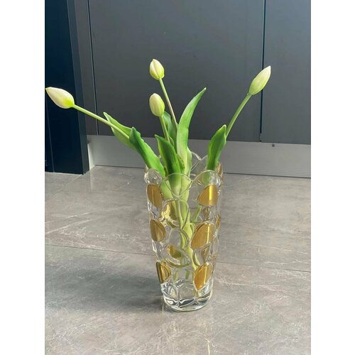 Ваза Мари золото, 13X25 см, Стекло