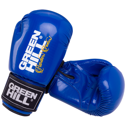 Перчатки боксерские Panther BGP-2098, 12 oz, синий, Green Hill