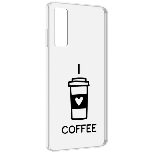 Чехол MyPads Я люблю кофе для TCL 20 5G задняя-панель-накладка-бампер