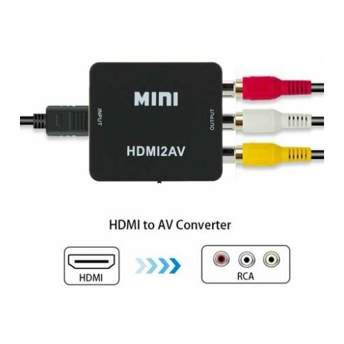 Конвертер преобразователь HDMI-AV (3RCA) CVBS PAL NTSC черный