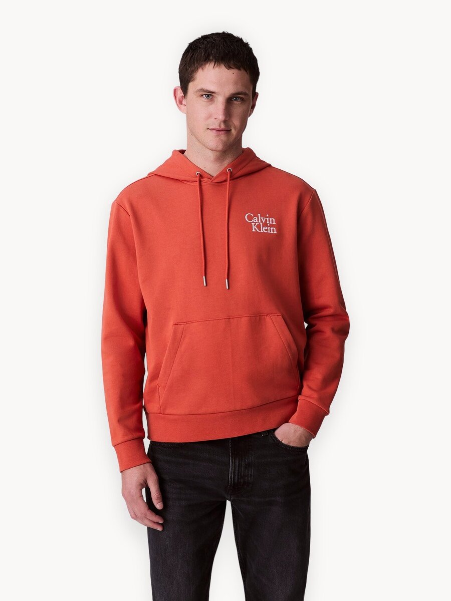 Худи Calvin Klein Jeans, размер 2XL, , оранжевый