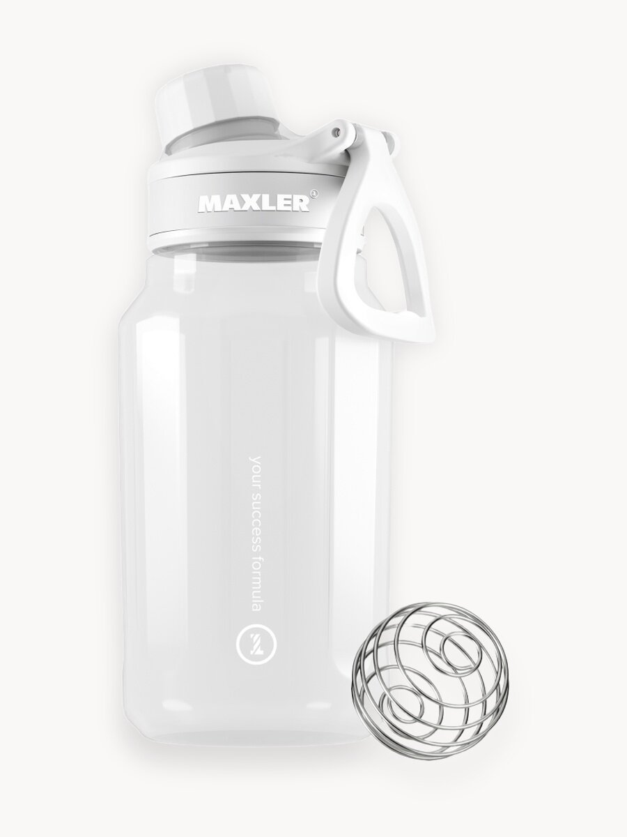 Бутылка для воды шейкер спортивный Maxler Water Bottle Shake&Mix, 750 мл, белый