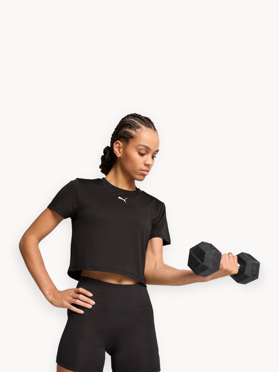 Футболка PUMA W TAD ESSENTIAL Baby Tee, размер S, черный