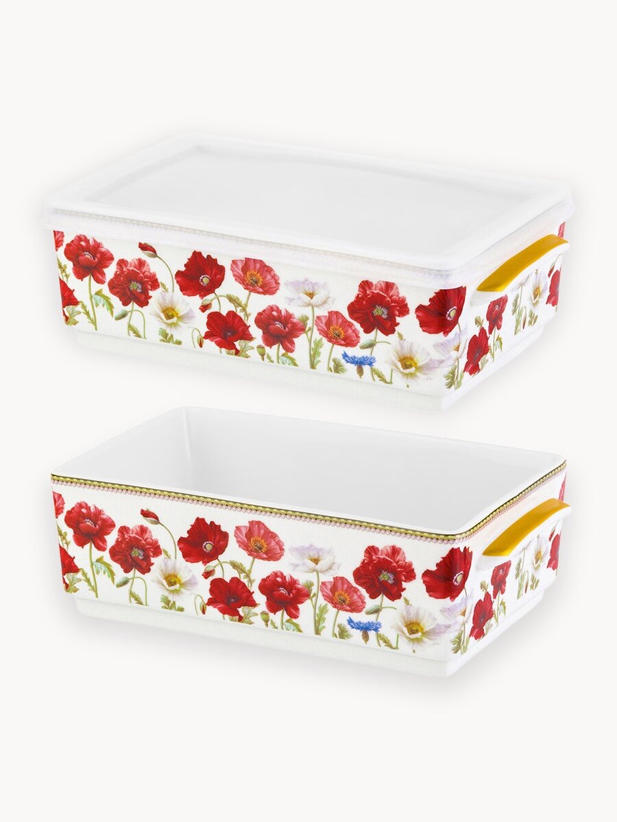 Набор 2 блюд для холодца 700 мл 19х12х11,5 см Elan Gallery Маки